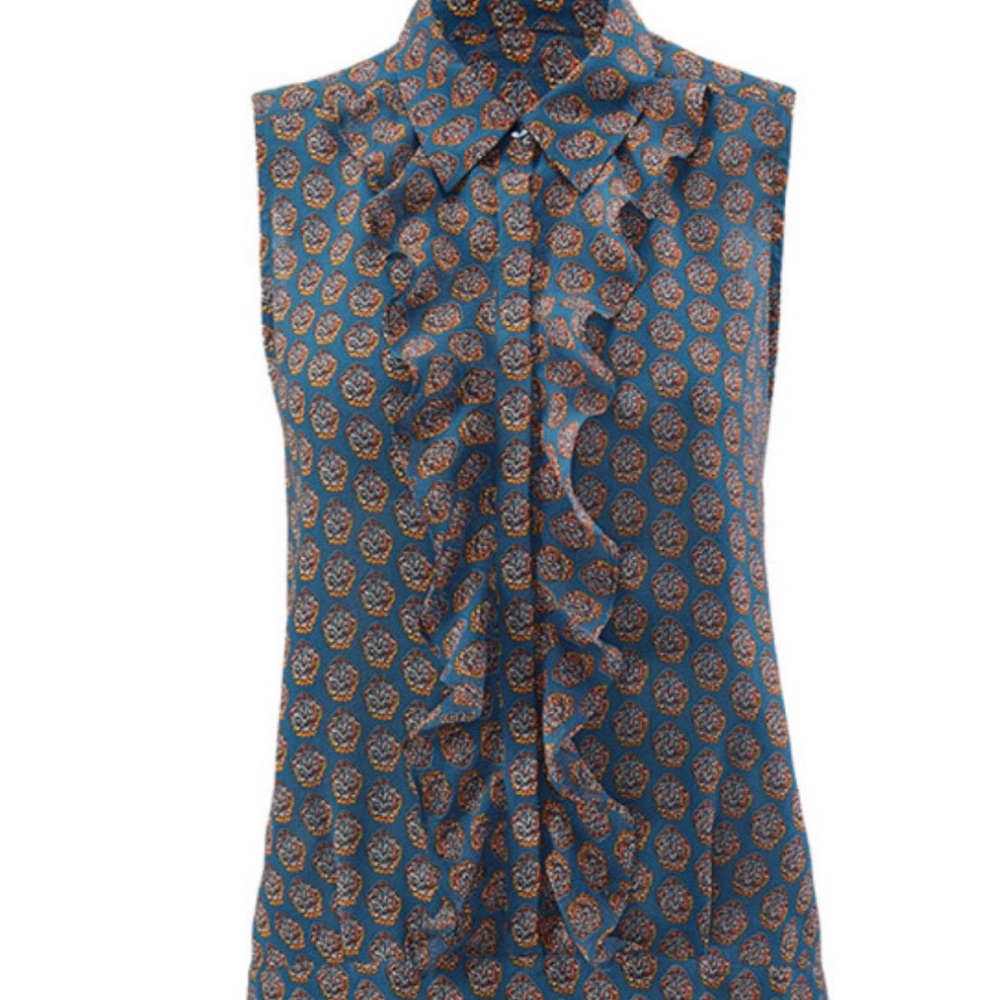 Cabi Blue and Orange Patterned Blouse - Picture 12 of 16